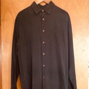 TOMMY BAHAMA MEN BLK MED LONG SLV 100% SLIK